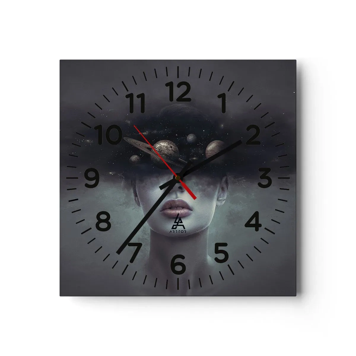 Wall clock - Clock on glass - And Planets are Revolving… - 40x40 cm