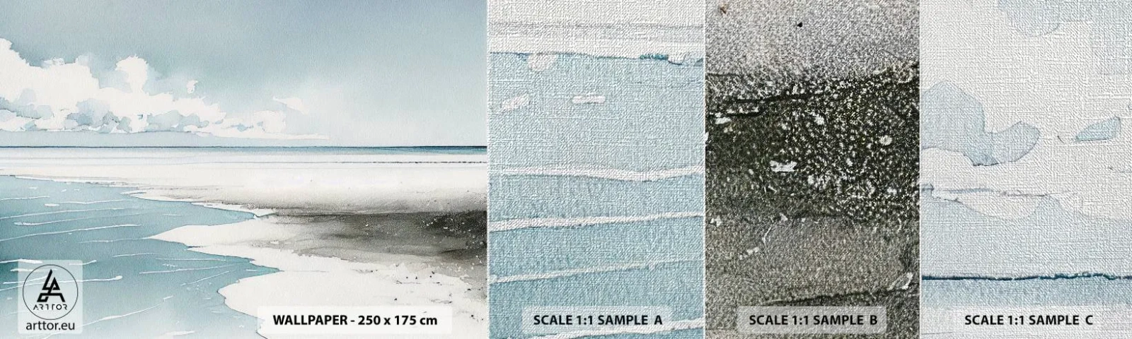 Photo Wallpaper Sample Premium Canvas - Gentle Tide - Coast, Beach, Composure - 100x30 cm