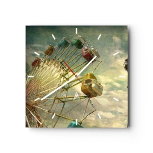 Wall clock - Clock on glass - There Will Be Fun… - 30x30 cm
