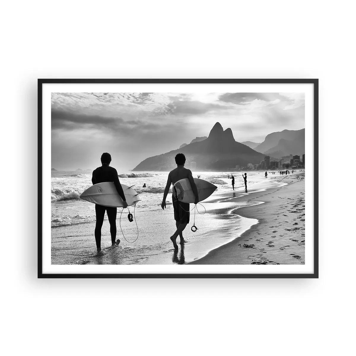 Poster in black frame - Samba for One Wave - 100x70 cm