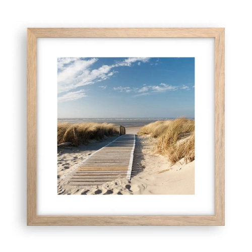 Poster in light oak frame - Behind a Dune, in the Hum of Trees - 30x30 cm