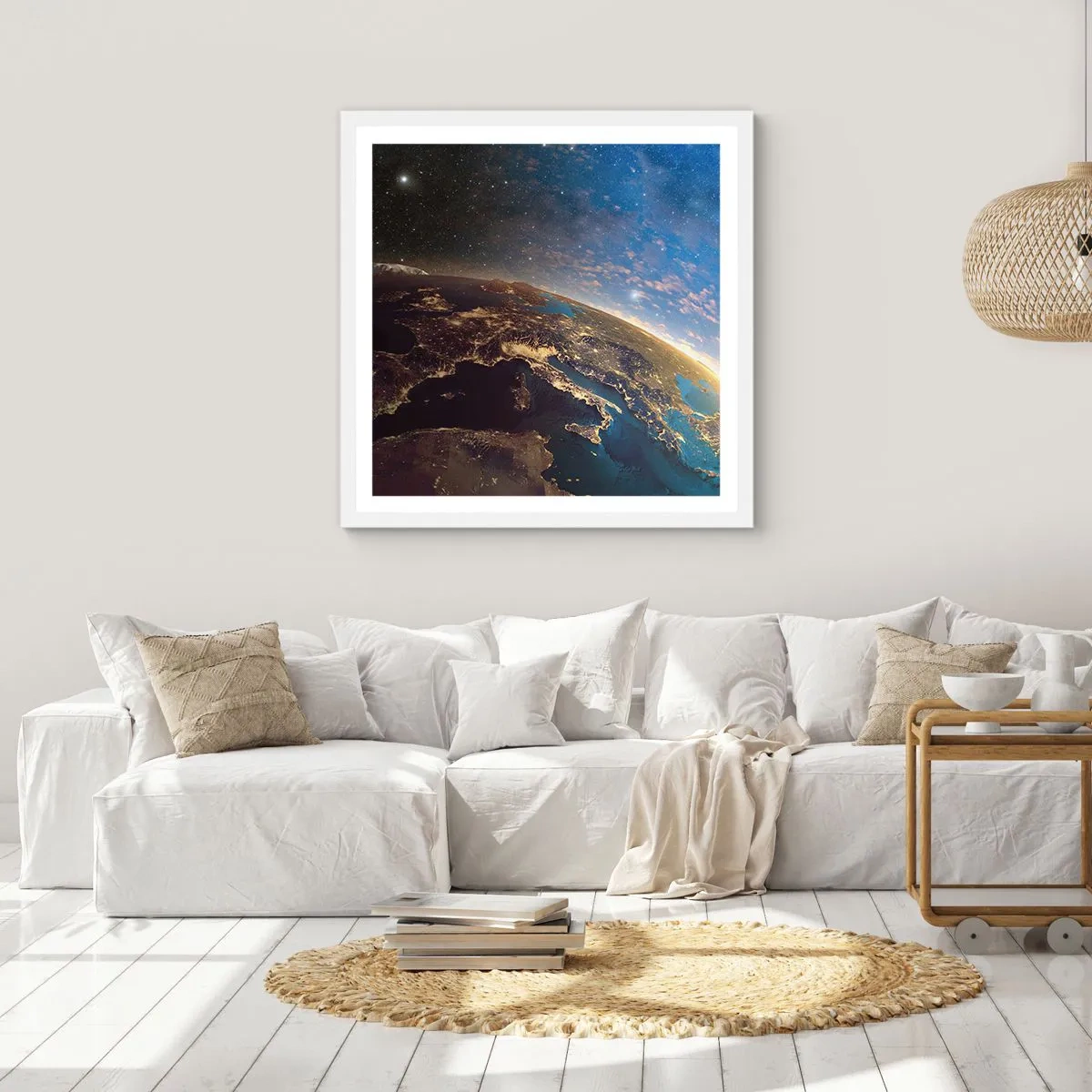 Poster in white frmae - Let's Look at Each Other from a Distance - 50x50 cm