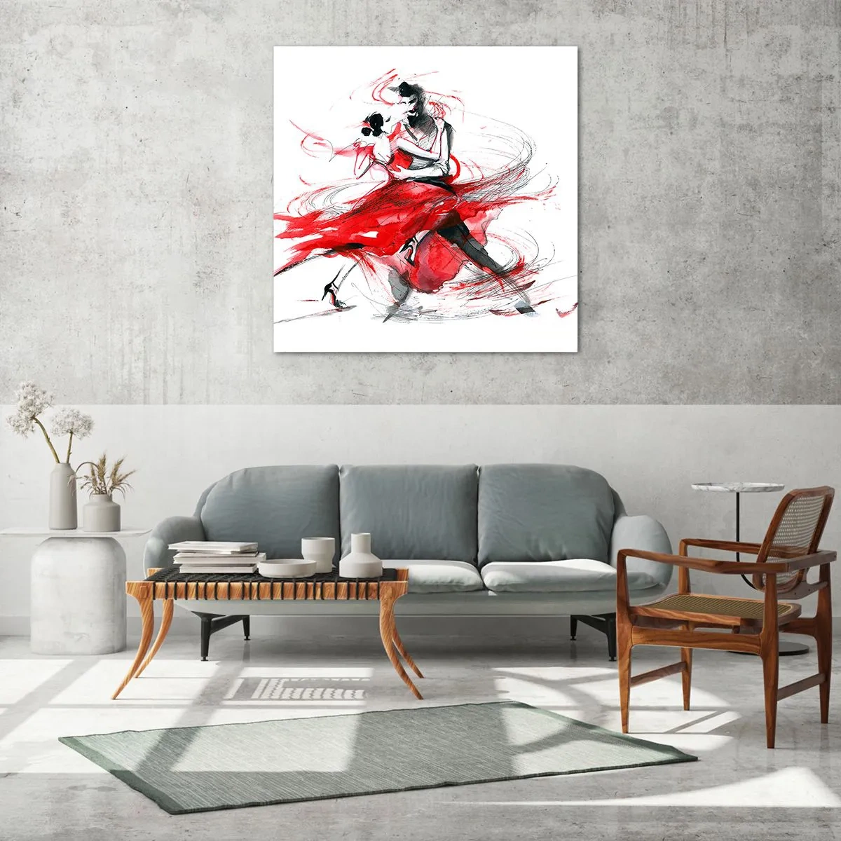 Glass picture - Tango - Rhythm of Passion - 60x60 cm