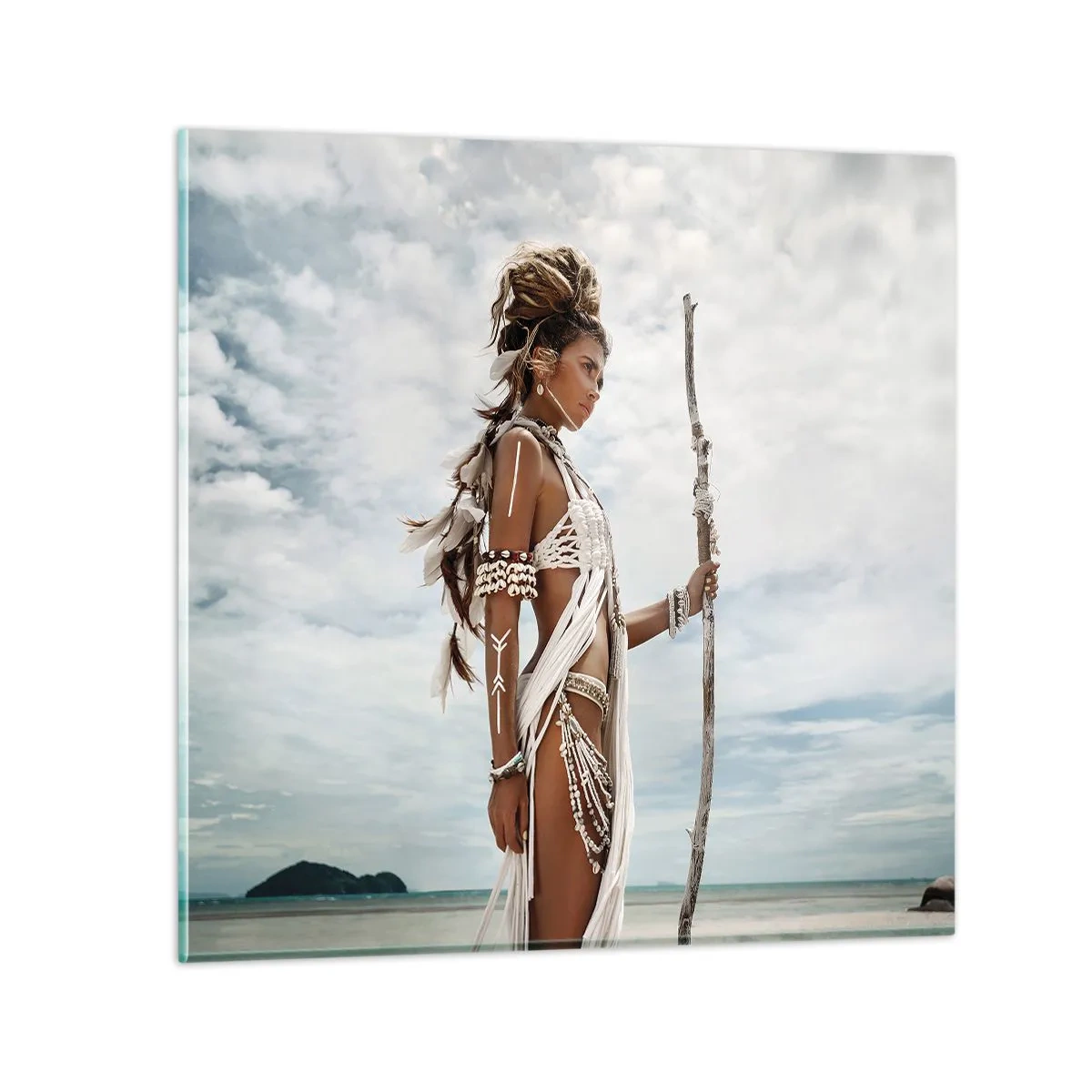 Glass picture - Queen of the Tropics - 30x30 cm