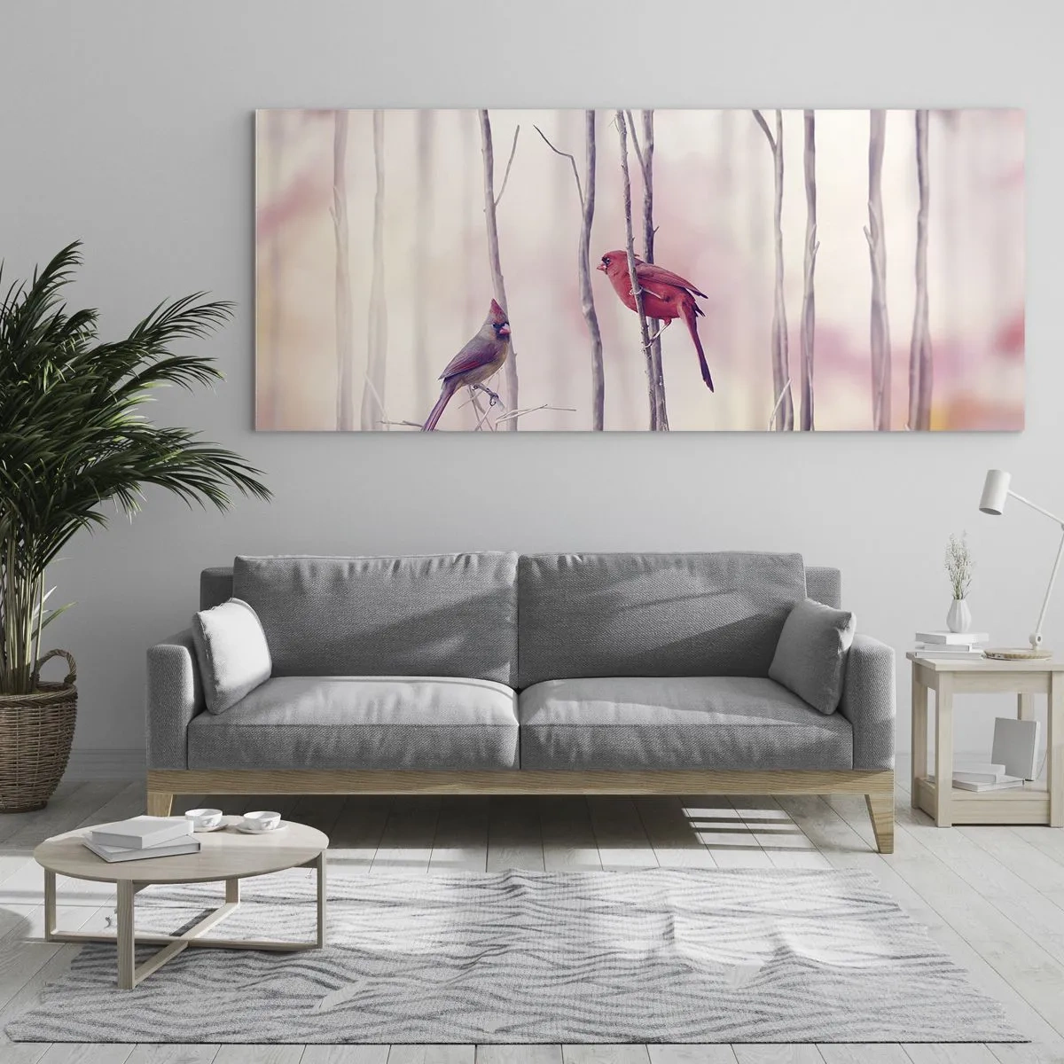 Glass picture - Tale of a Pink Forest - 90x30 cm