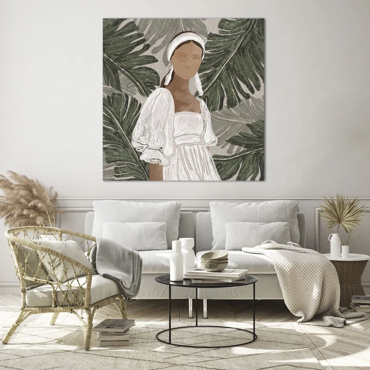 Glass picture - Exotic Portrait - 50x50 cm