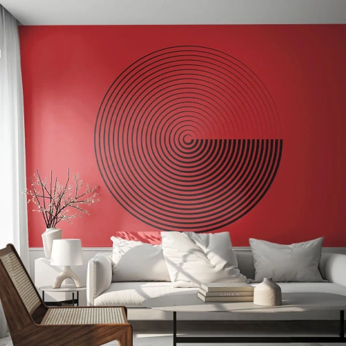 Photo Wallpaper Standard Eco - Circular Movement - Minimalism, Wheel, Lines - 300x210 cm