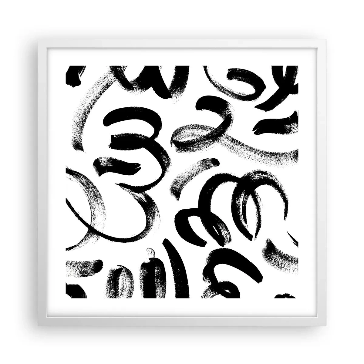 Poster in white frmae - Black on White - 50x50 cm