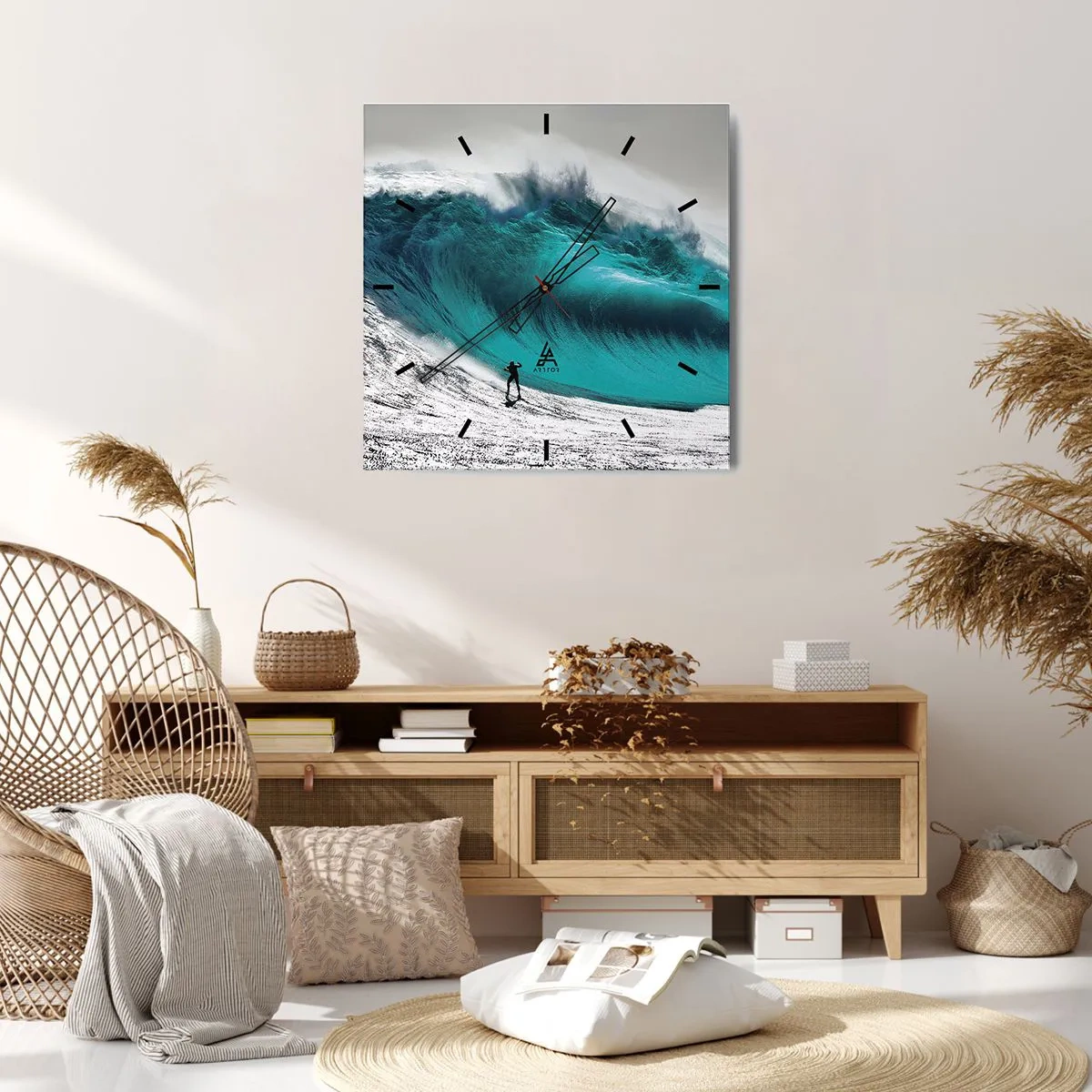 Wall clock - Clock on glass - Challenge Accepted - 40x40 cm