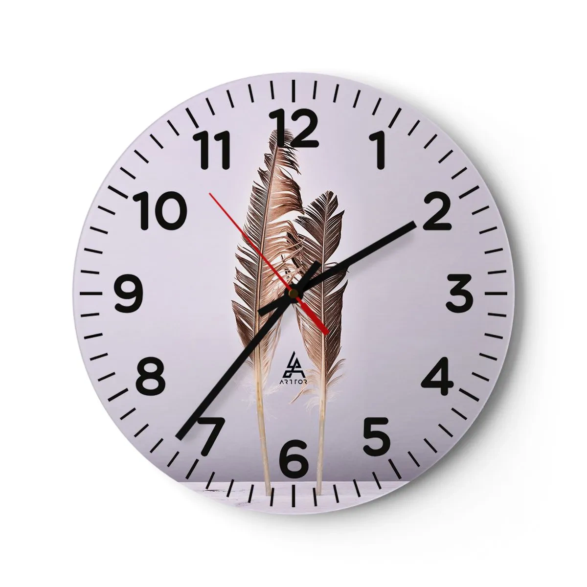 Wall clock - Clock on glass - Against Nothingness - 40x40 cm