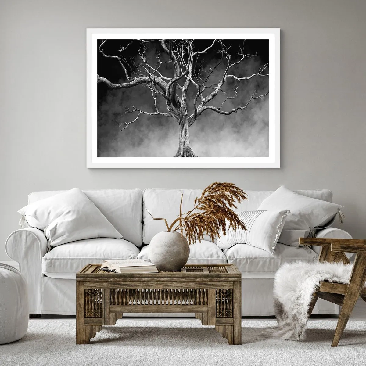 Poster in white frmae - Primordial and Sacred - 60x60 cm
