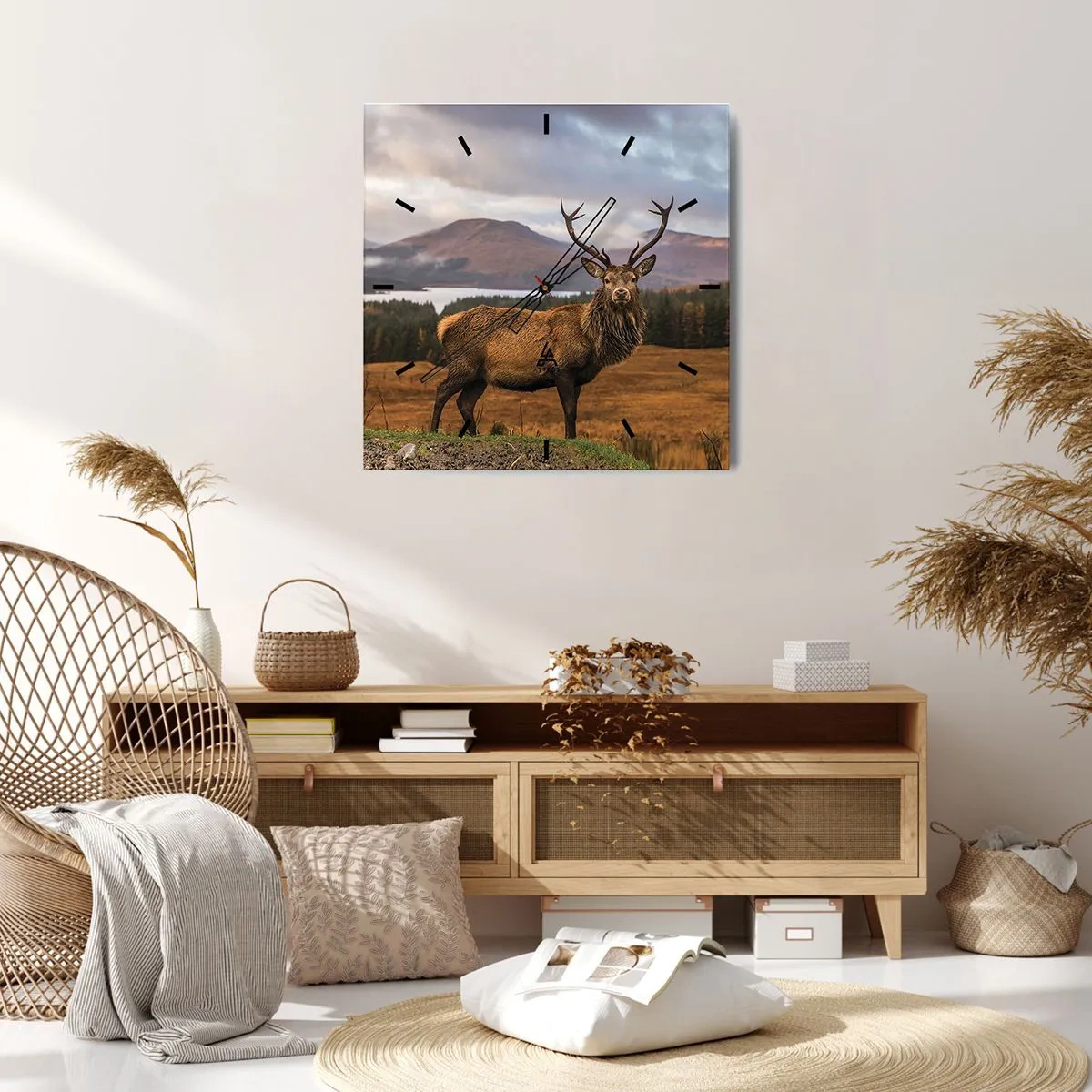 Wall clock - Clock on glass - Majesty of Nature - 30x30 cm