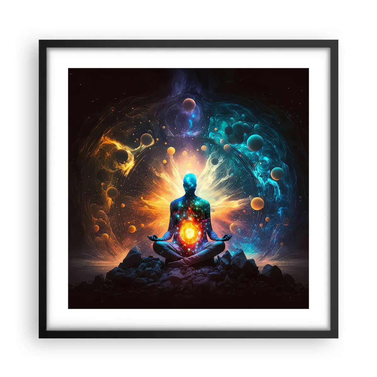 Poster in black frame - Cosmic Calm - 50x50 cm