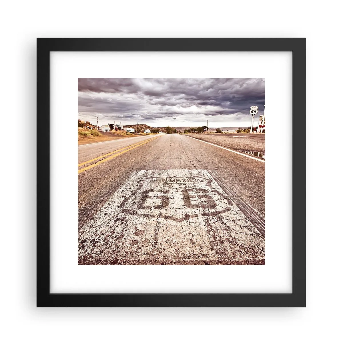 Poster in black frame - Mother Road - American Legend - 30x30 cm