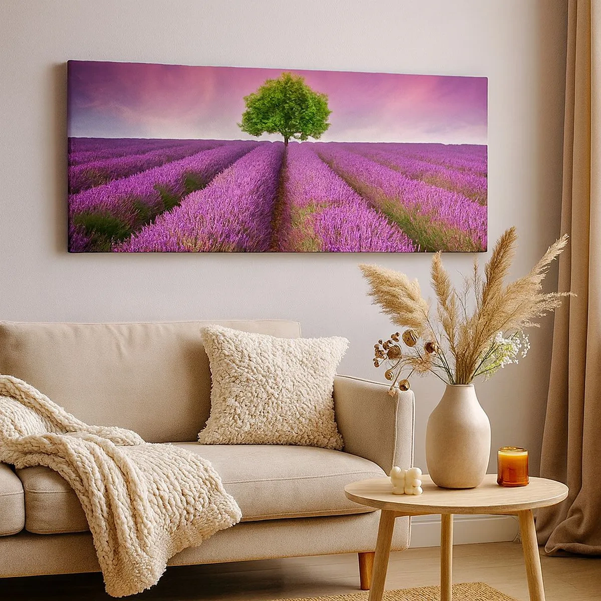 Canvas picture - In the Fields of Lavender - 100x40 cm