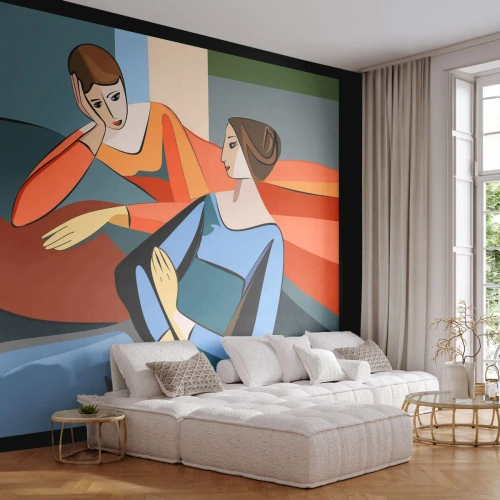 Photo Wallpaper Standard Eco - Time for Confession - Cubism, Portrait, Women - 450x315 cm