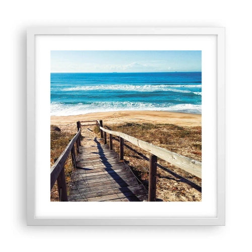 Poster in white frmae - Run! - 40x40 cm