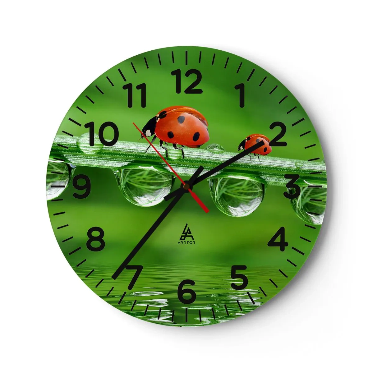 Wall clock - Clock on glass - Summer Is on Its Way - 30x30 cm