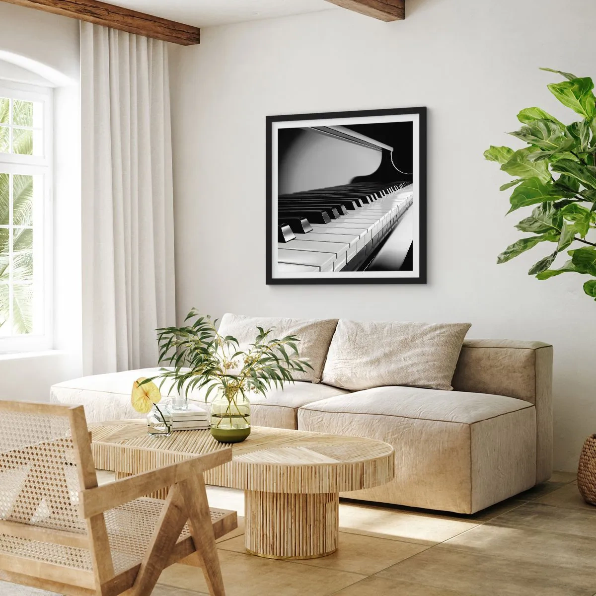 Poster in black frame - Harmony of Shapes and Colours - 60x60 cm