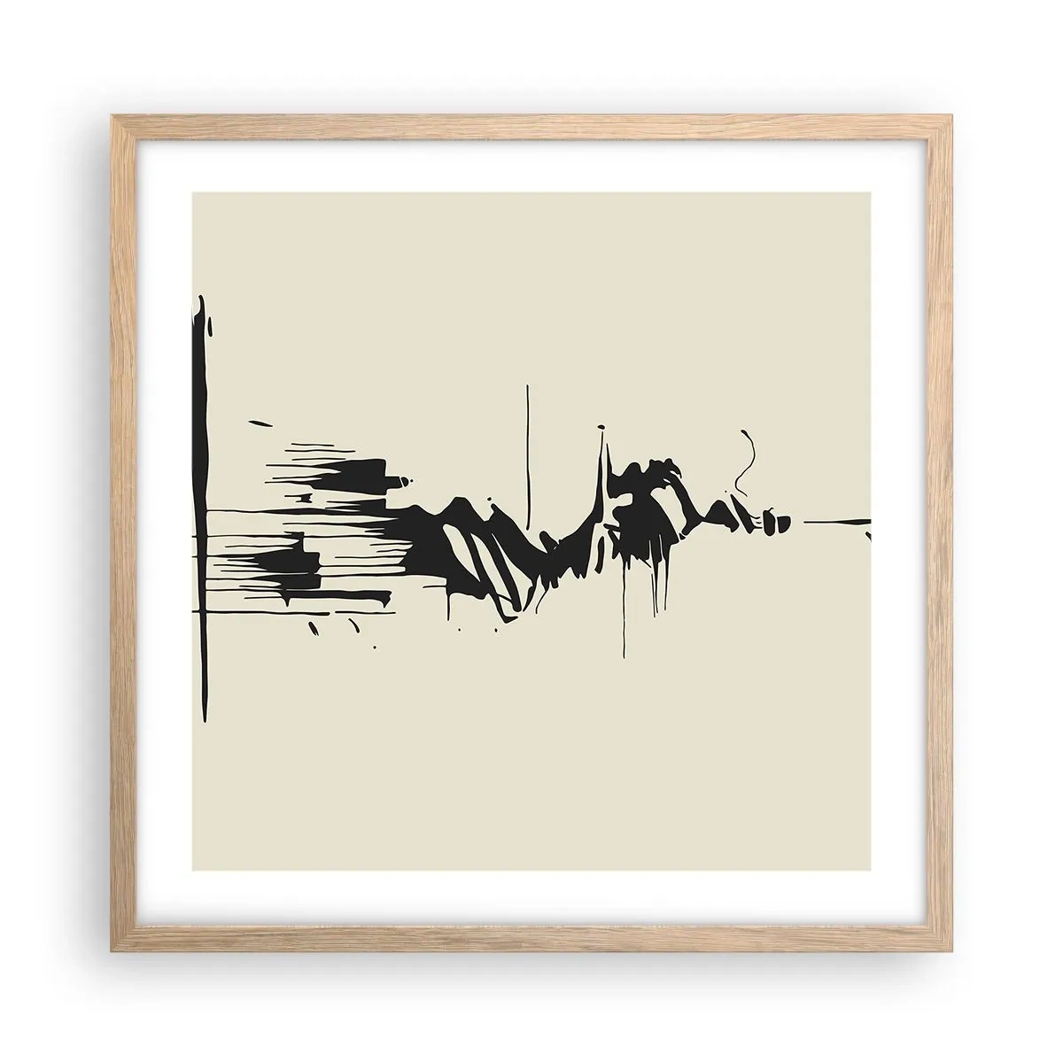 Poster in light oak frame - Hasty Abstract - 50x50 cm