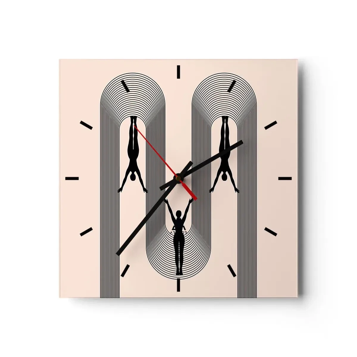 Wall clock - Clock on glass - Upside Down - 40x40 cm