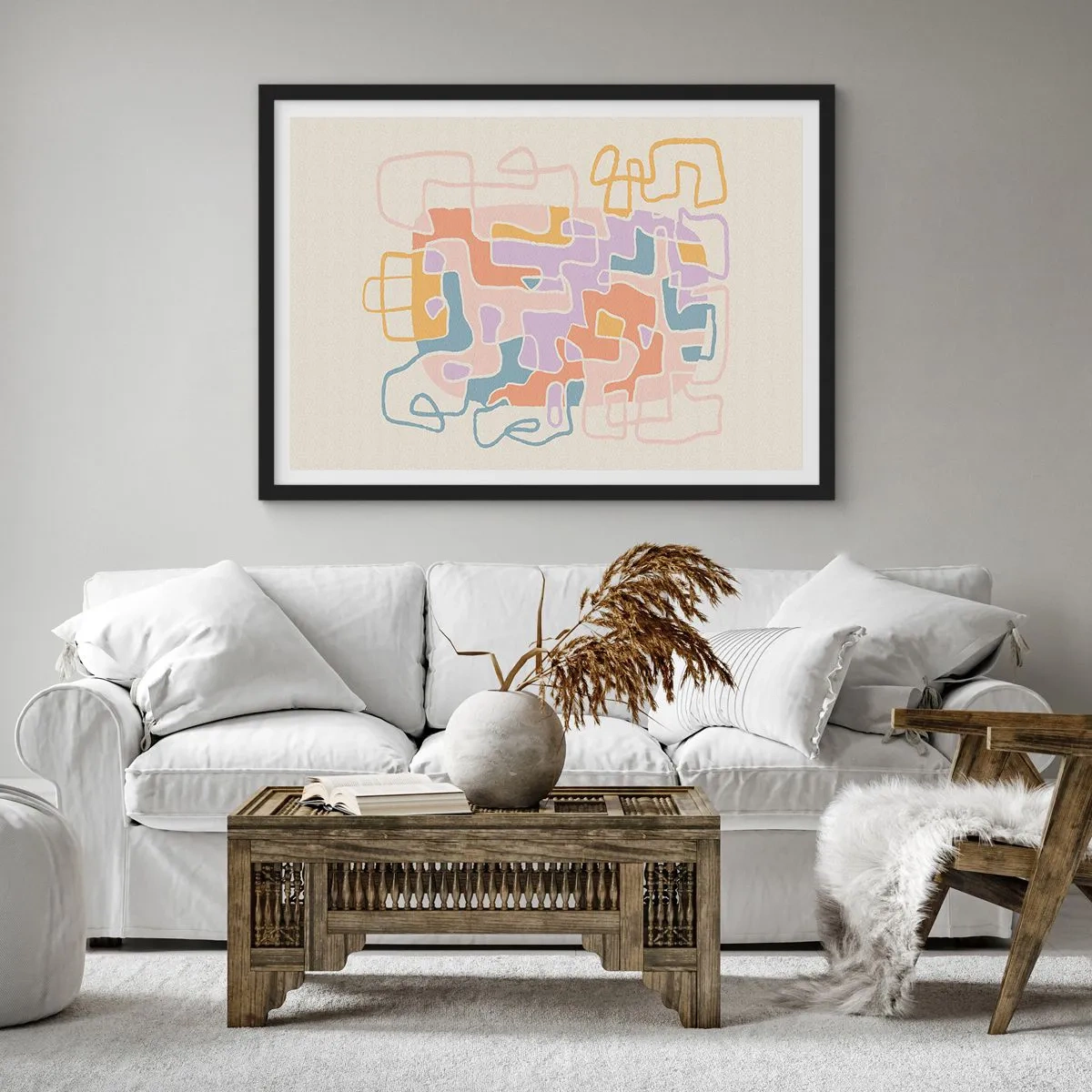Poster in black frame - Maze - Joyful Adventure - 50x40 cm