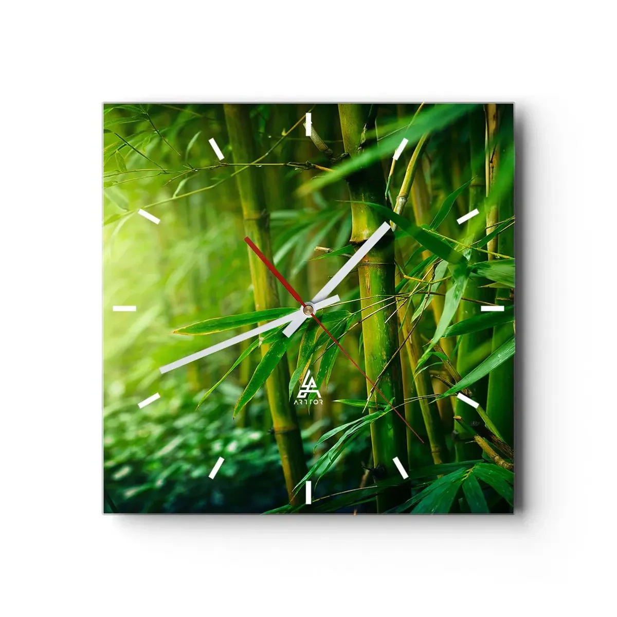 Wall clock - Clock on glass - Getting to Know the Green - 40x40 cm