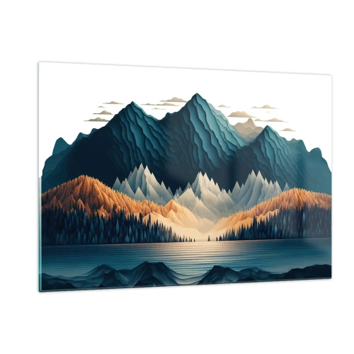 Glass picture - Perfect Mountain Landscape - 120x80 cm