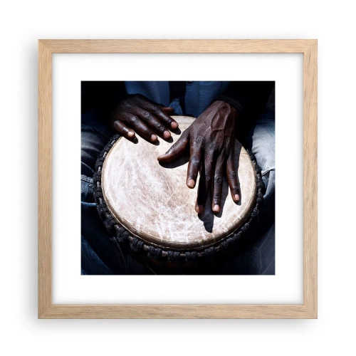 Poster in light oak frame - Live at Your Own Rhythm - 30x30 cm