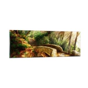 Glass picture - From the Bridge to Enchanted Forest - 90x30 cm