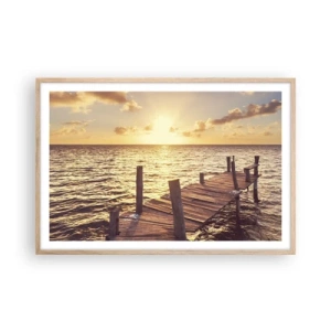 Poster in light oak frame - Golden Land of Tranquility - 91x61 cm