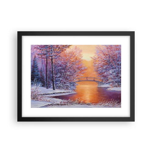 Poster in black frame - Let's Meet Here - 40x30 cm