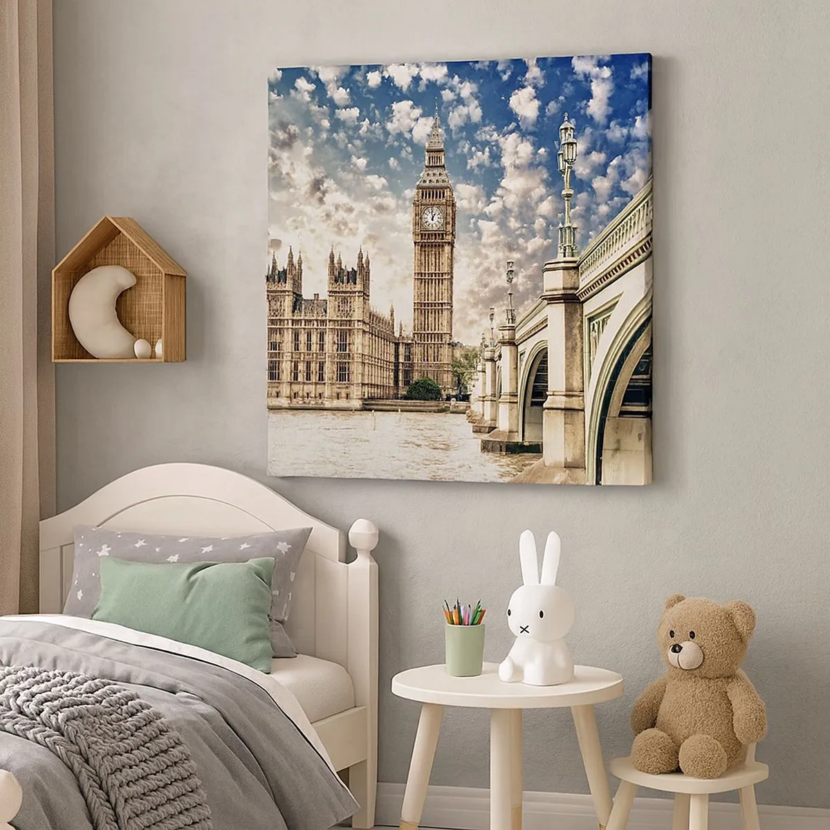 Canvas picture - Clouds over the Thames - 30x30 cm