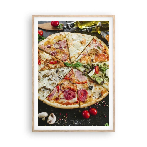 Poster in light oak frame - Range of Flavours - 70x100 cm