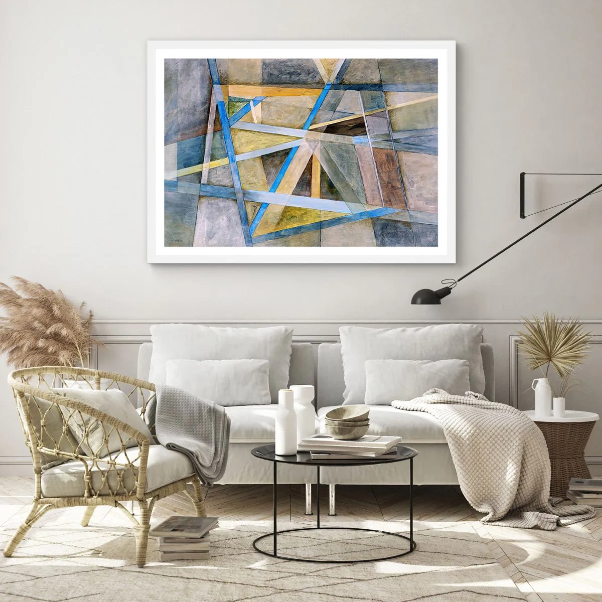 Poster in white frmae - Straight Or Slanted? - 100x70 cm