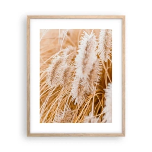 Poster in light oak frame - Golden Rustling of Grass - 40x50 cm