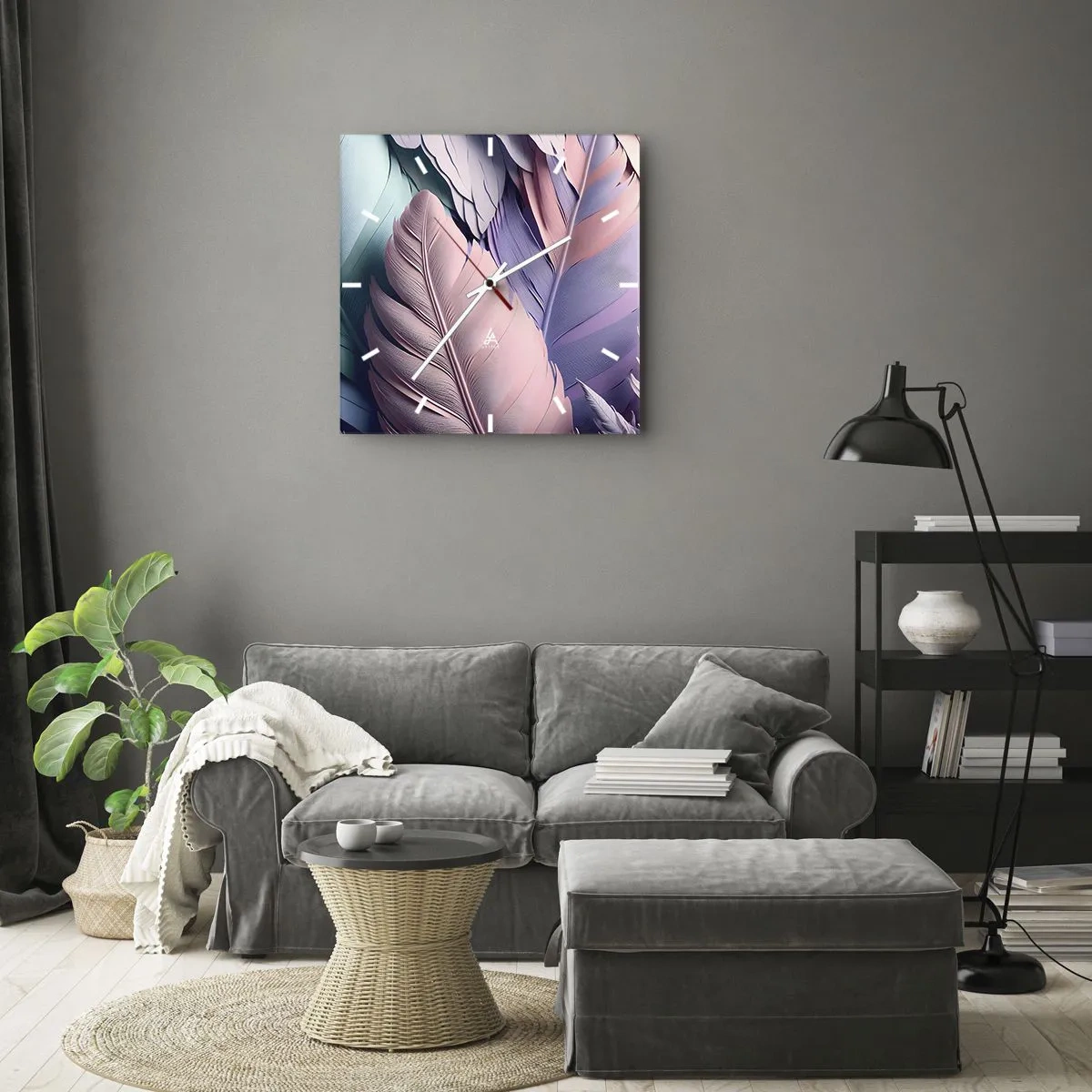 Wall clock - Clock on glass - Birdie Chic - 30x30 cm