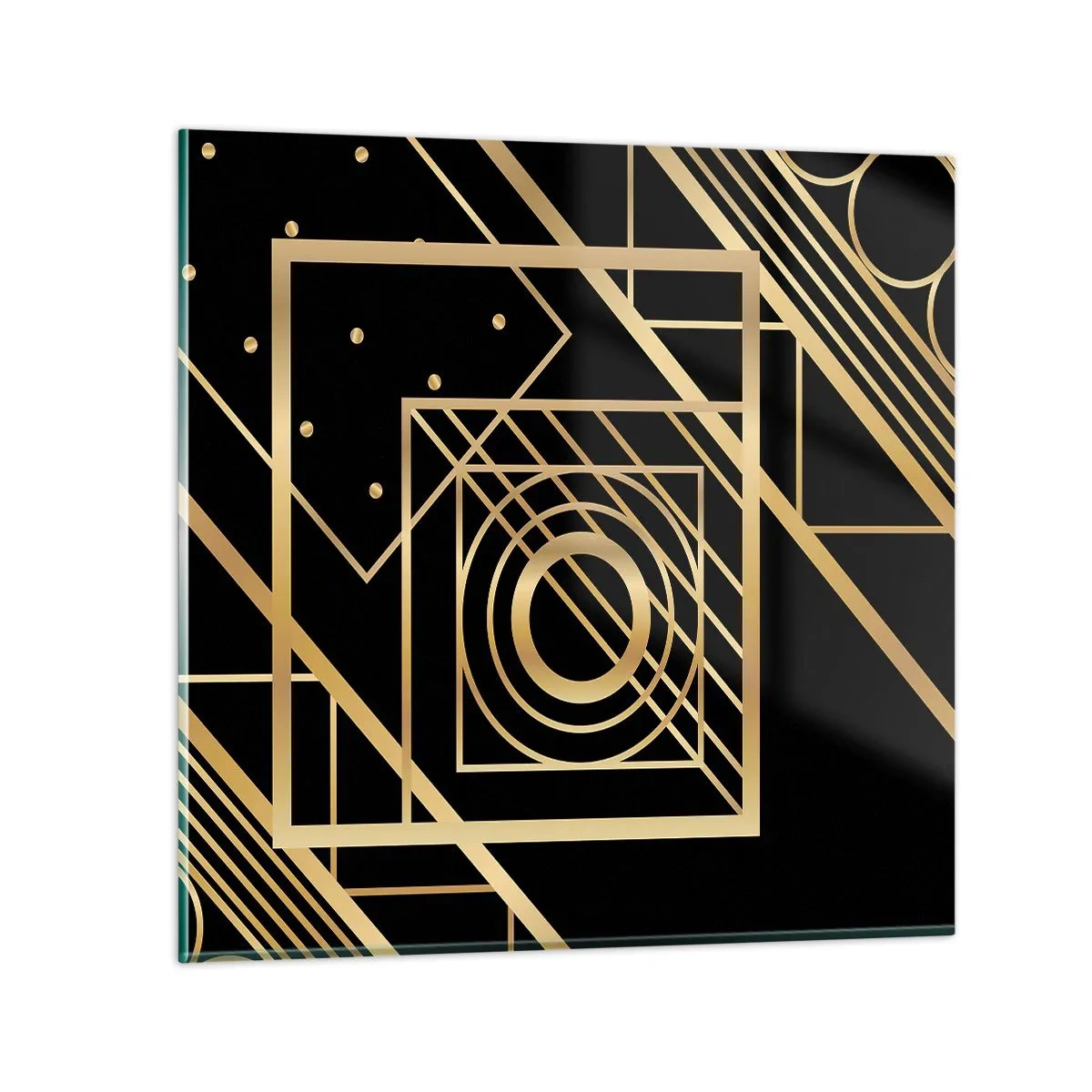 Glass picture - Golden Geometry - 60x60 cm