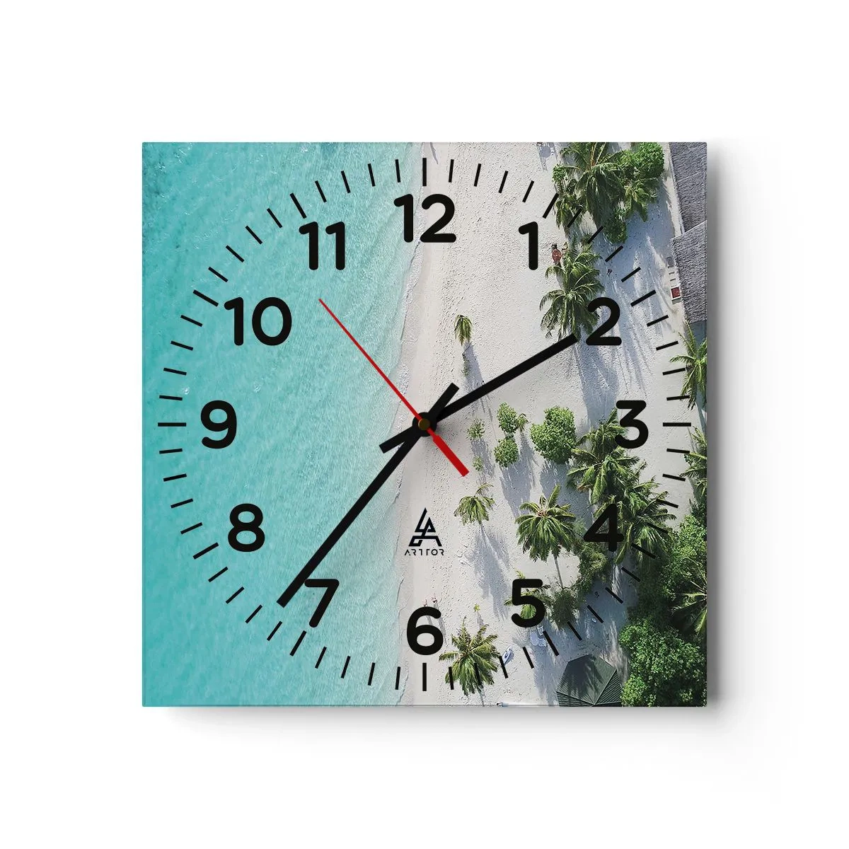 Wall clock - Clock on glass - Holidays in Paradise - 40x40 cm