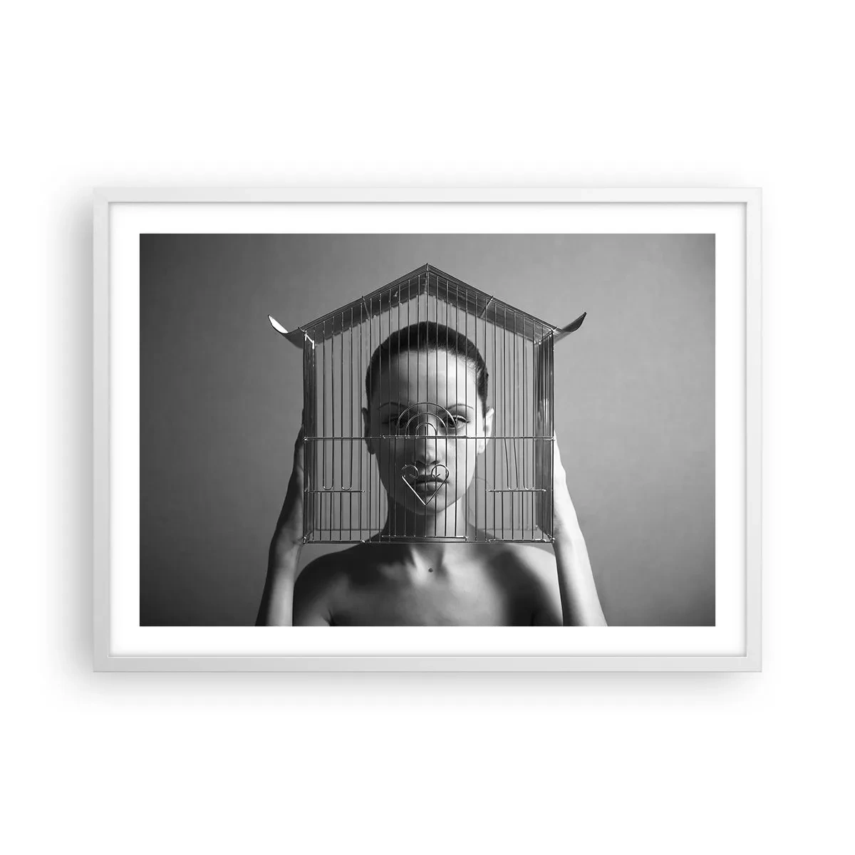 Poster in white frmae - A Bit Surrealistic Portrat - 70x50 cm