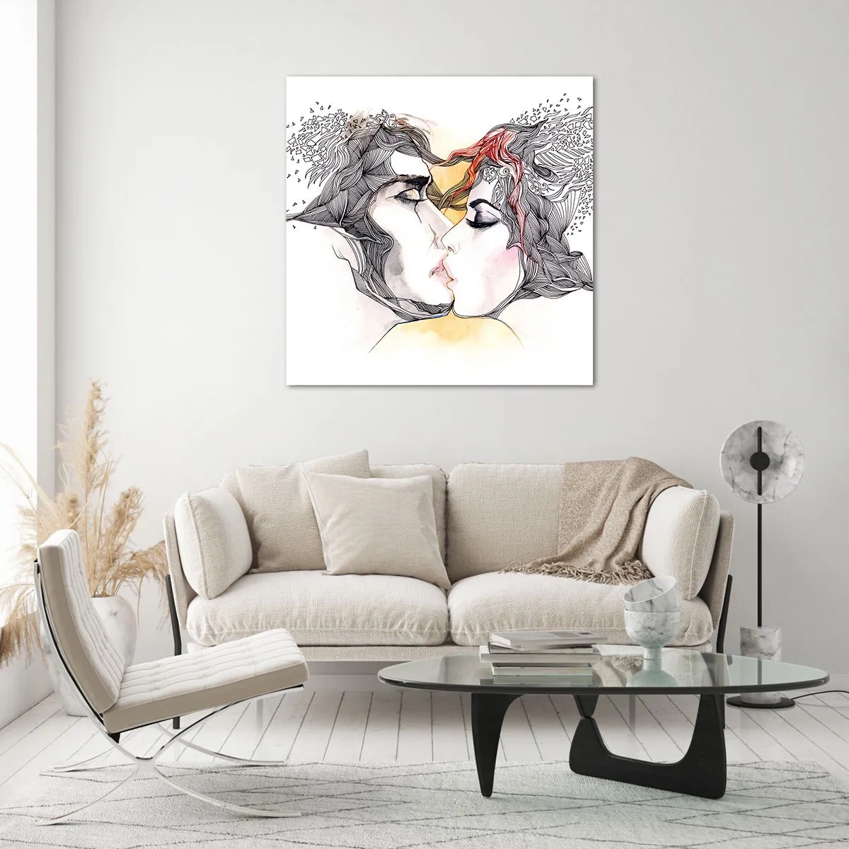 Glass picture - World Does Not Exist - 40x40 cm