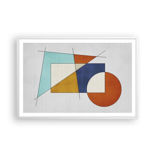 Poster in white frmae - Abstract: Modernist Fun - 91x61 cm
