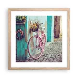 Poster in light oak frame - Be Right Back - 40x40 cm