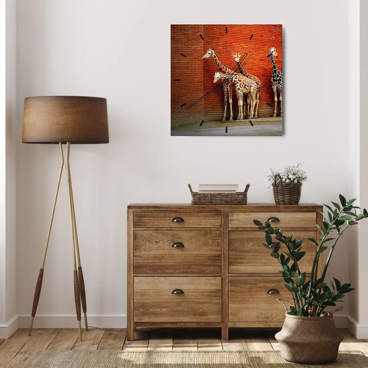 Wall clock - Clock on glass - Can You See an Acacia? - 40x40 cm