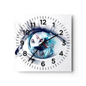 Wall clock - Clock on glass - Eye to Eye with Wilderness - 30x30 cm