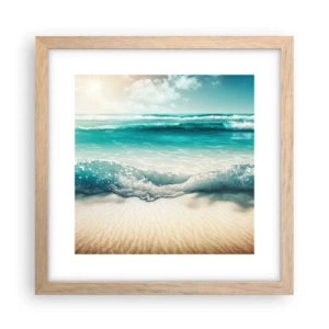 Poster in light oak frame - Calm of the Ocean - 30x30 cm