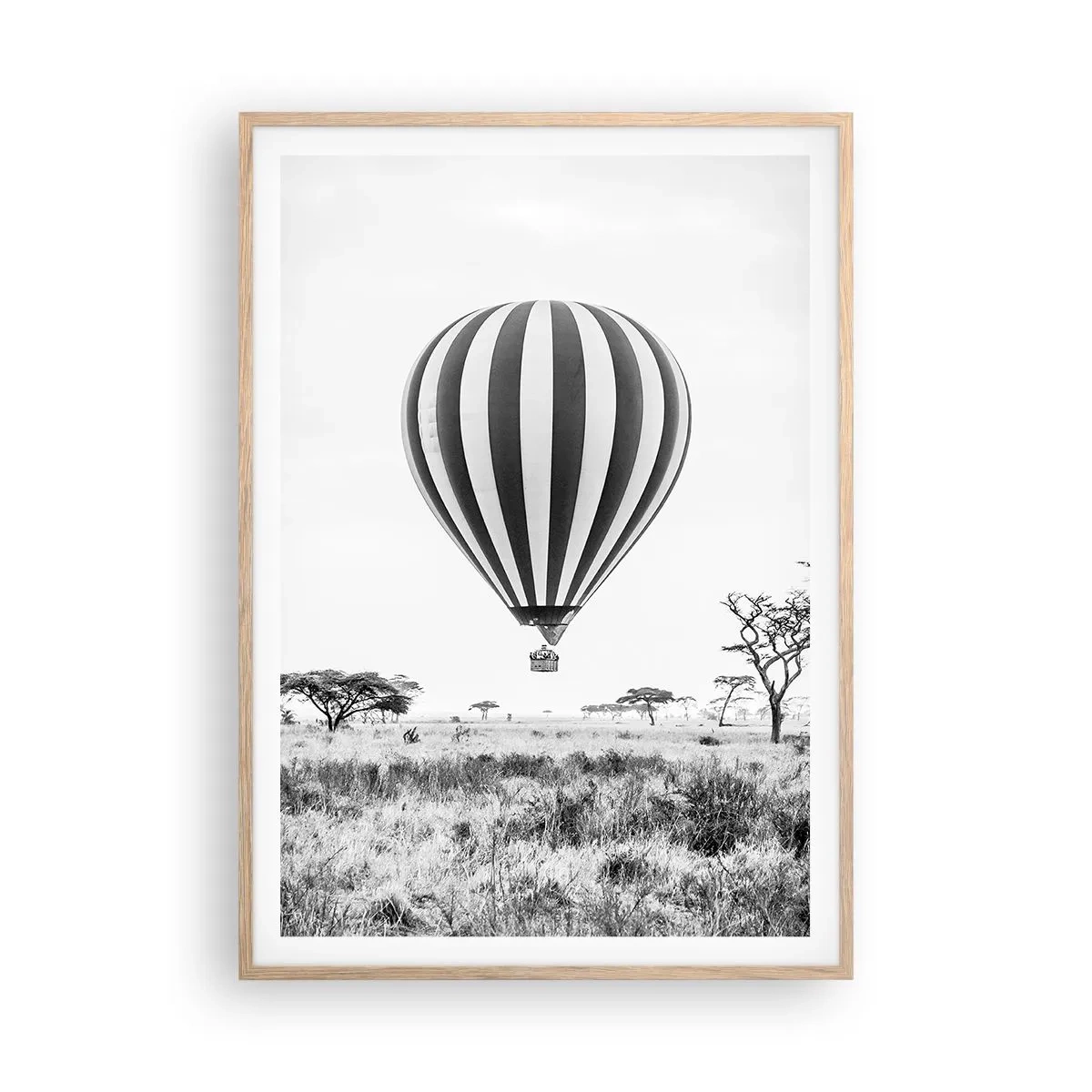 Poster in light oak frame - Over the Savannah - 70x100 cm