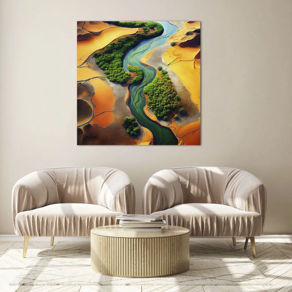 Glass picture - Life-giving River - 30x30 cm
