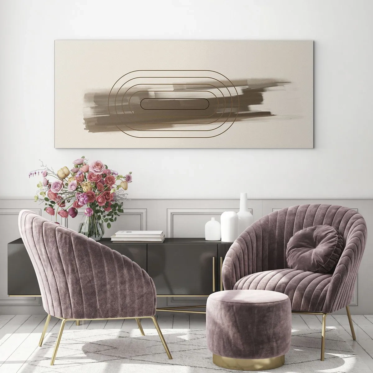 Glass picture - Blast of Grey - 140x50 cm