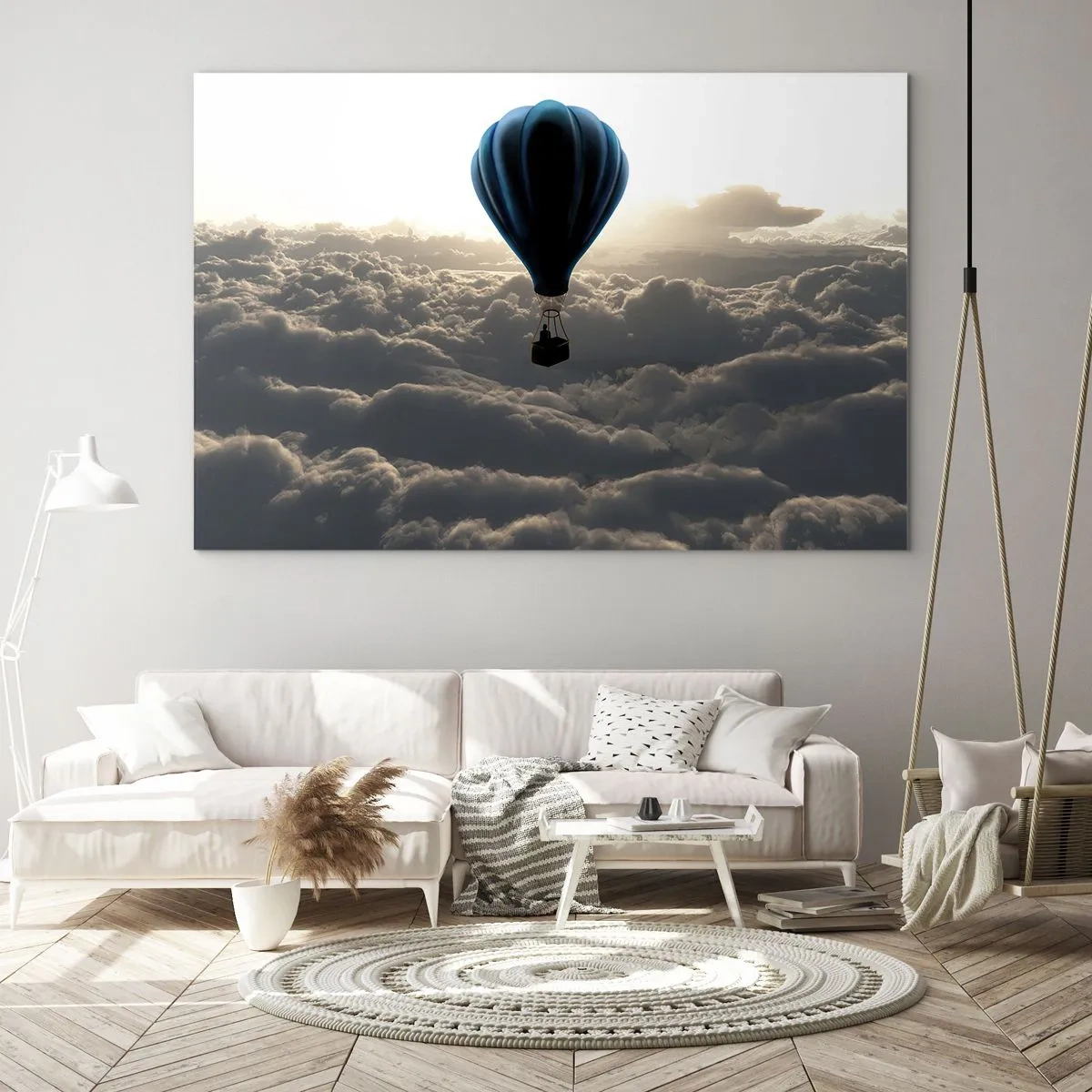 Glass picture - Wanderer above Clouds - 100x70 cm